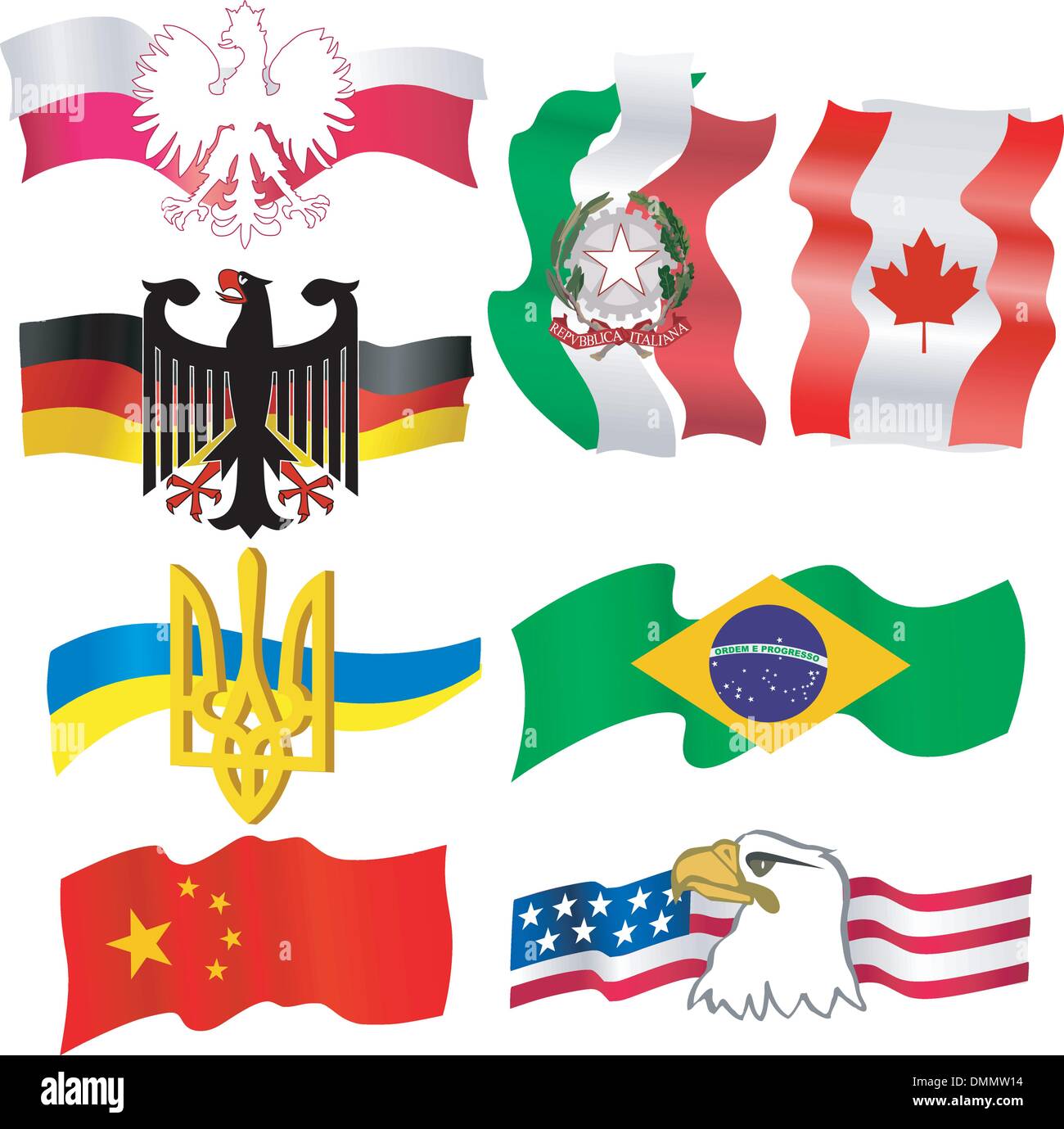 Set Of The Symbols Different Countries Stock Vector Image & Art - Alamy