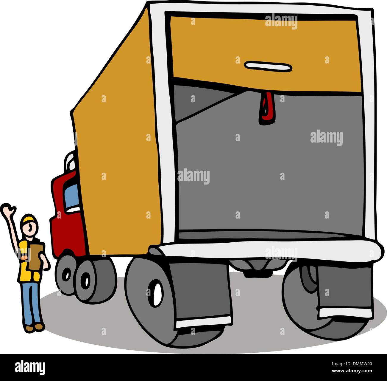 Truck Safety Inspection Stock Vector