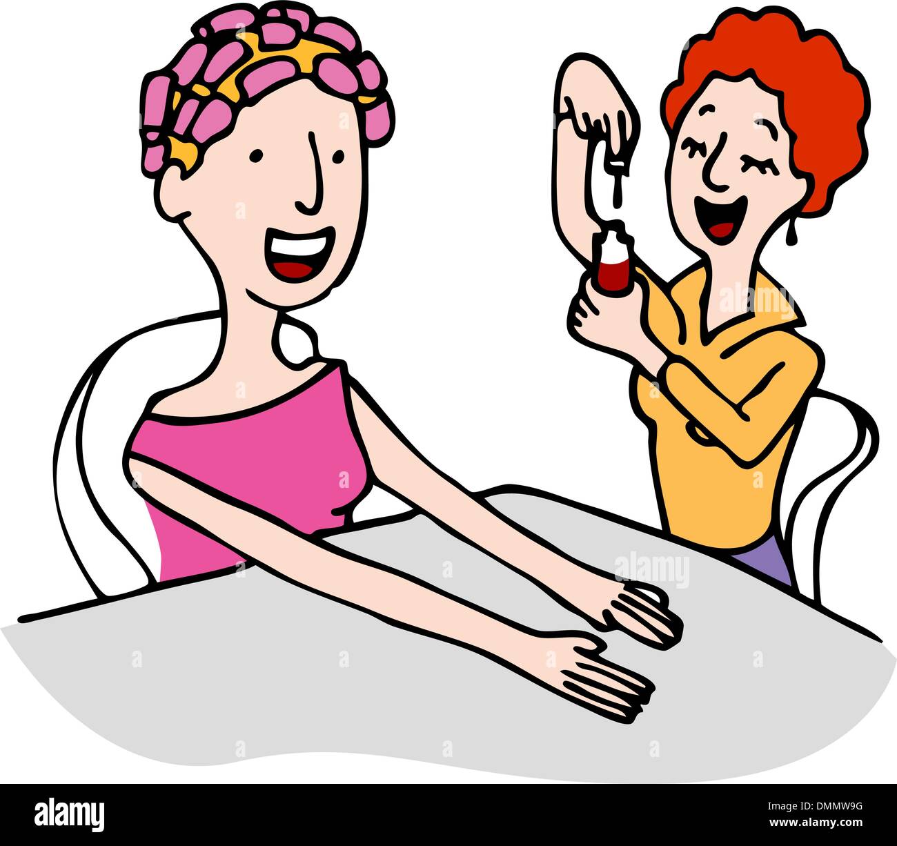 Manicure in spa salon drawing Stock Vector Images Alamy