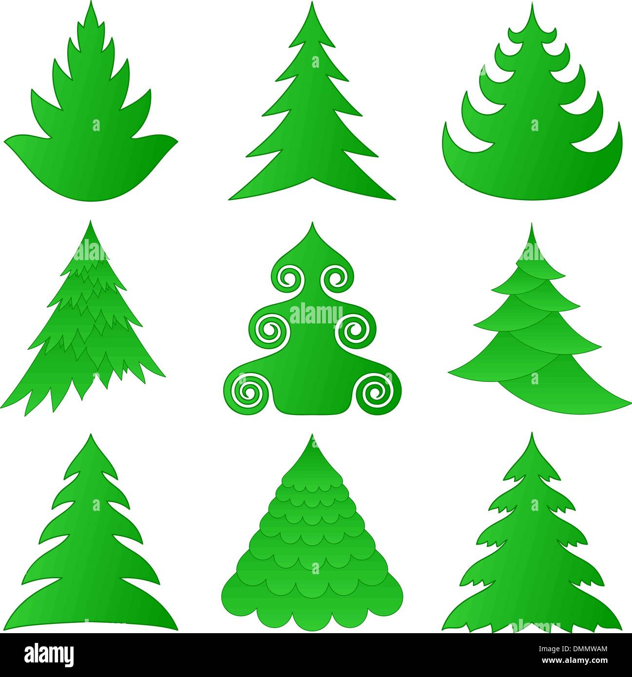 Christmas trees collection Stock Vector Image & Art - Alamy