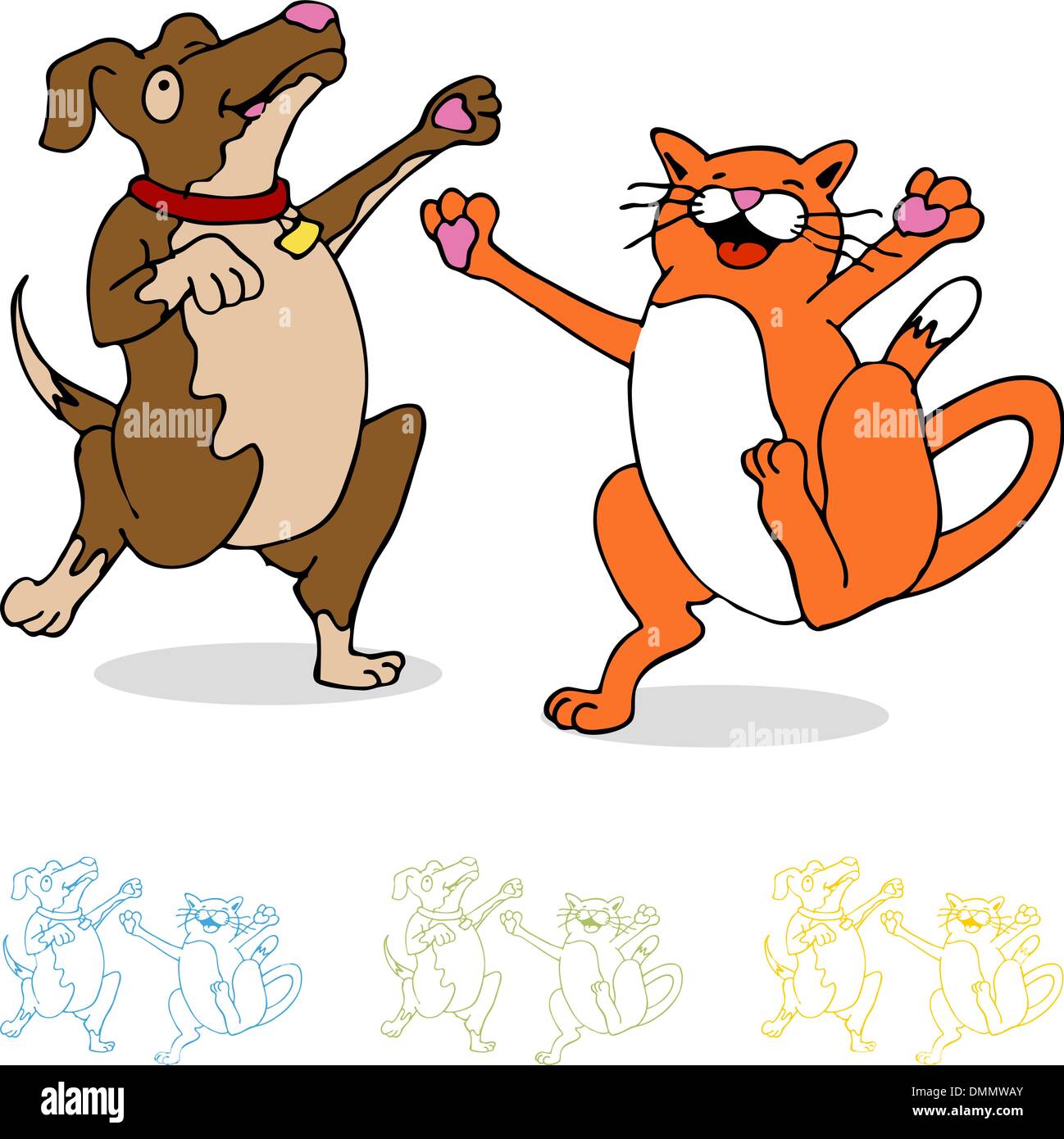 Dancing Cat and Dog Stock Vector Image & Art - Alamy