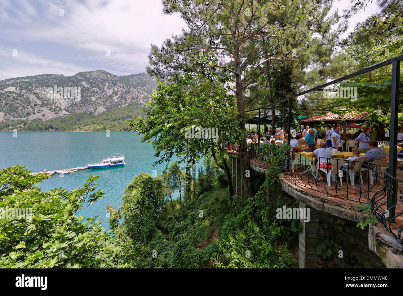 Turkey, Antalya Province, Manavgat, Oymapinar Dam, restaurant Stock