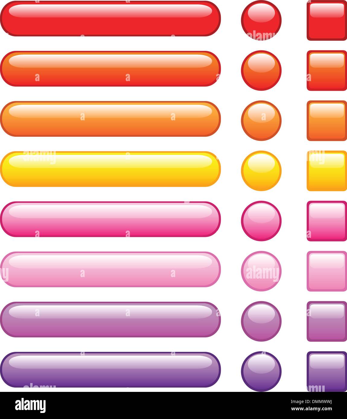 web buttons, with embed looking-set2 Stock Vector