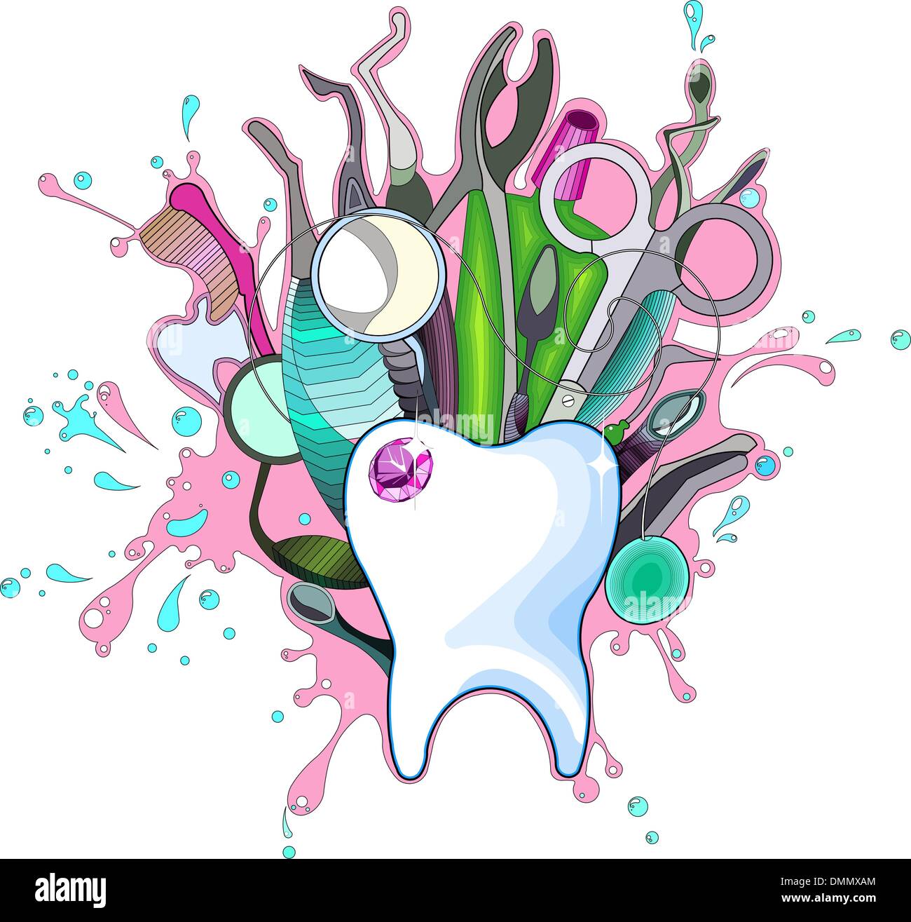 Tooth dental instruments on Stock Vector Images - Alamy