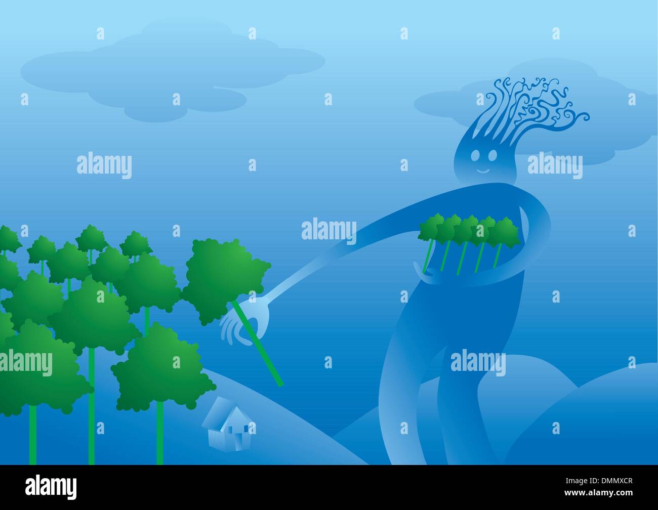 Planting trees for wildlife Stock Vector Images - Alamy