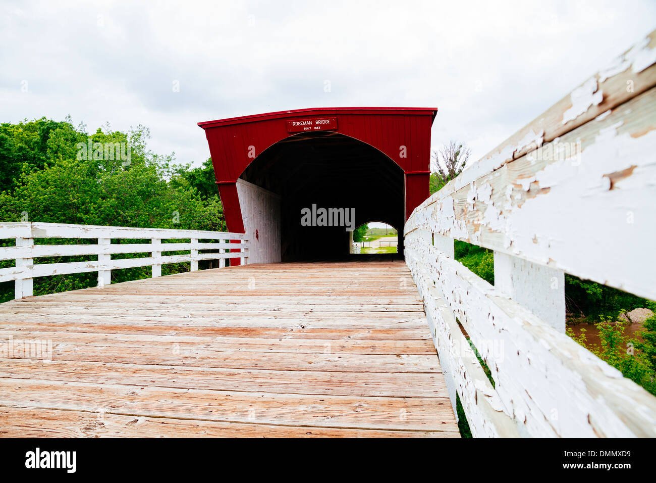 USA, Iowa, Madison County, Roseman Bridge, famous from the movie The Bridges of Madison County Stock Photo