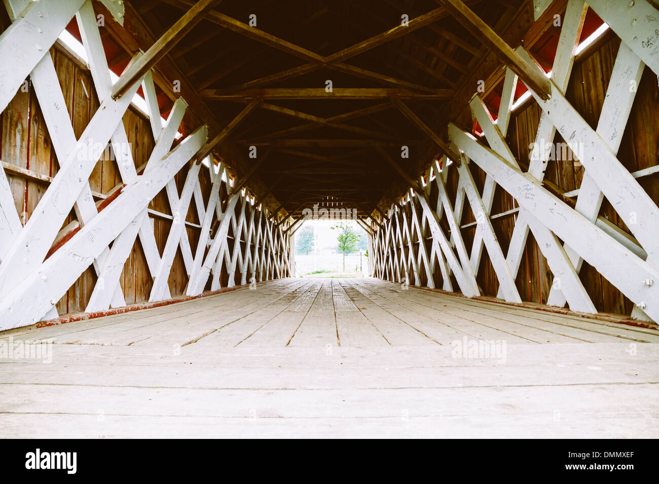 USA, Iowa, Madison County, Imes Bridge, famous from the movie The Bridges of Madison County Stock Photo