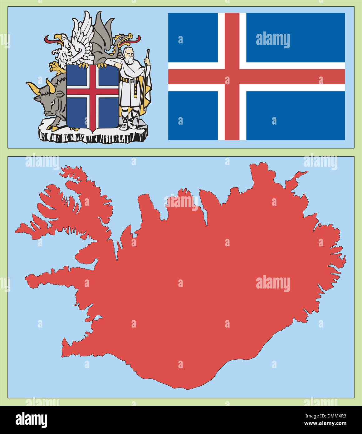 national attributes of Iceland Stock Vector