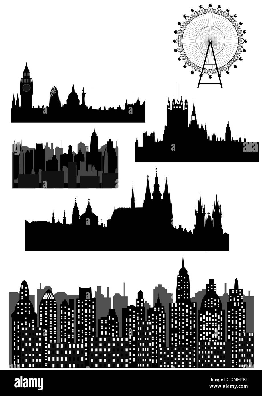 architectural monuments - vector Stock Vector