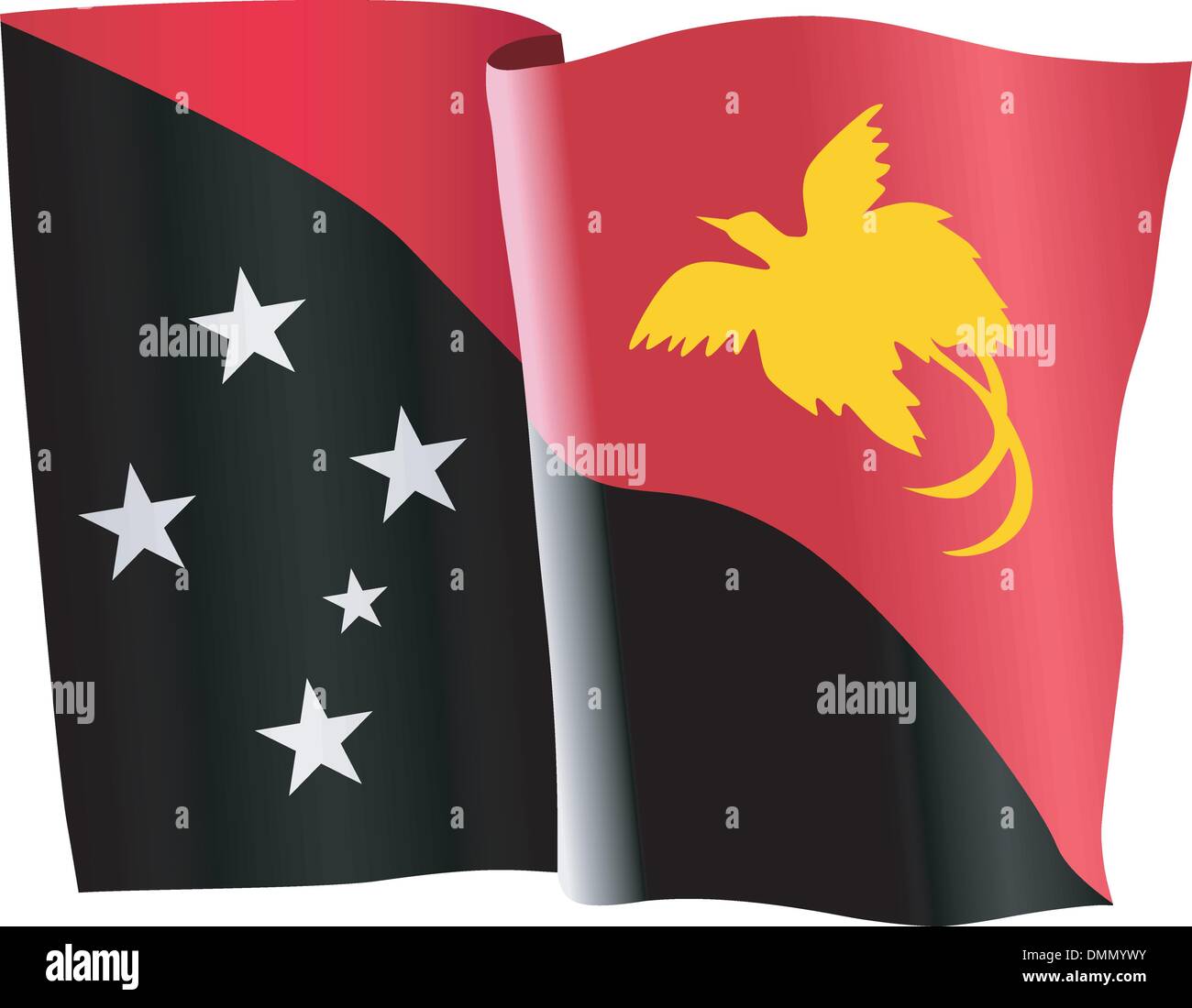 flag of Papua New Guinea Stock Vector