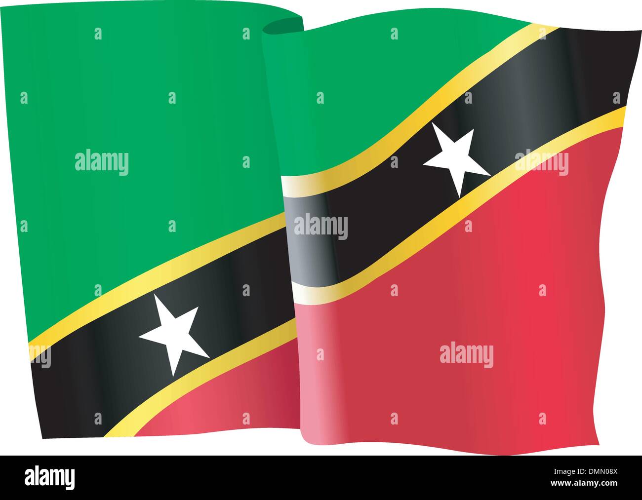 flag of Saint Kitts and Nevis Stock Vector