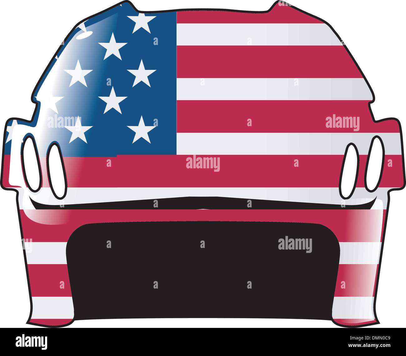 hockey helmet in colours of USA Stock Vector