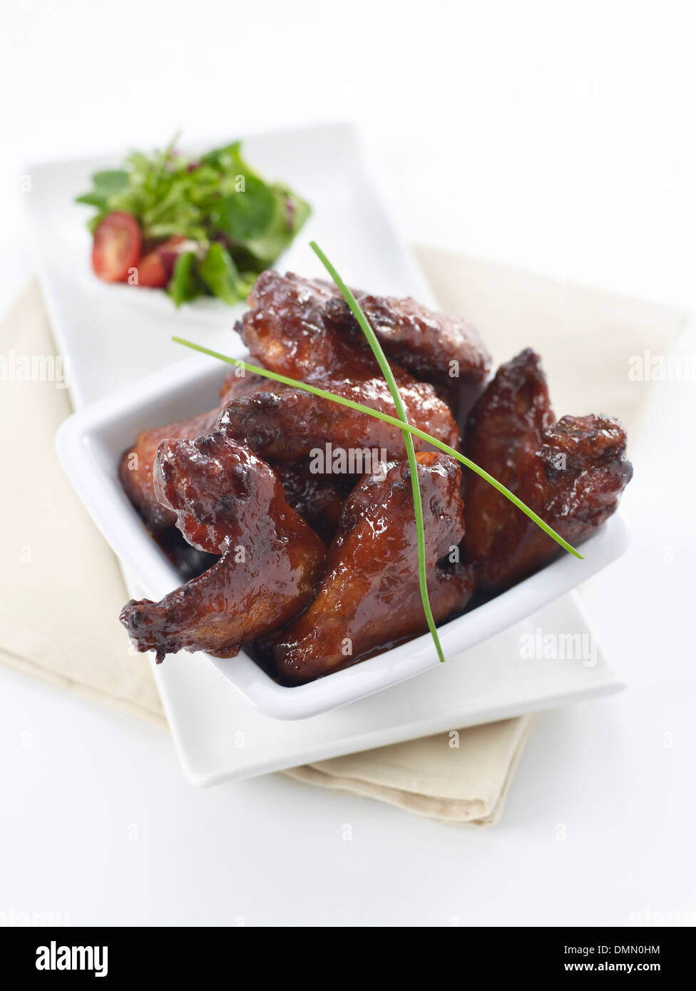 Sticky Barbecued chicken wings Stock Photo