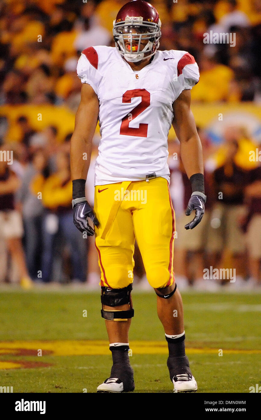November 7, 2009: USC safety Taylor Mays (2) in action during an NCAA Football game between the Arizona State University Sun Devils and the USC Trojans at Sun Devil Stadium in Tempe, Arizona, won by the Trojans, 14-9.(Credit Image: © Max Simbron/Cal Sport Media/ZUMApress.com) Stock Photo