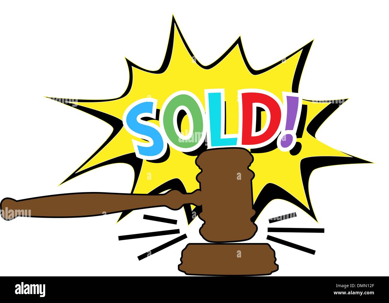 Auction gavel Sold cartoon icon Stock Vector Image & Art - Alamy