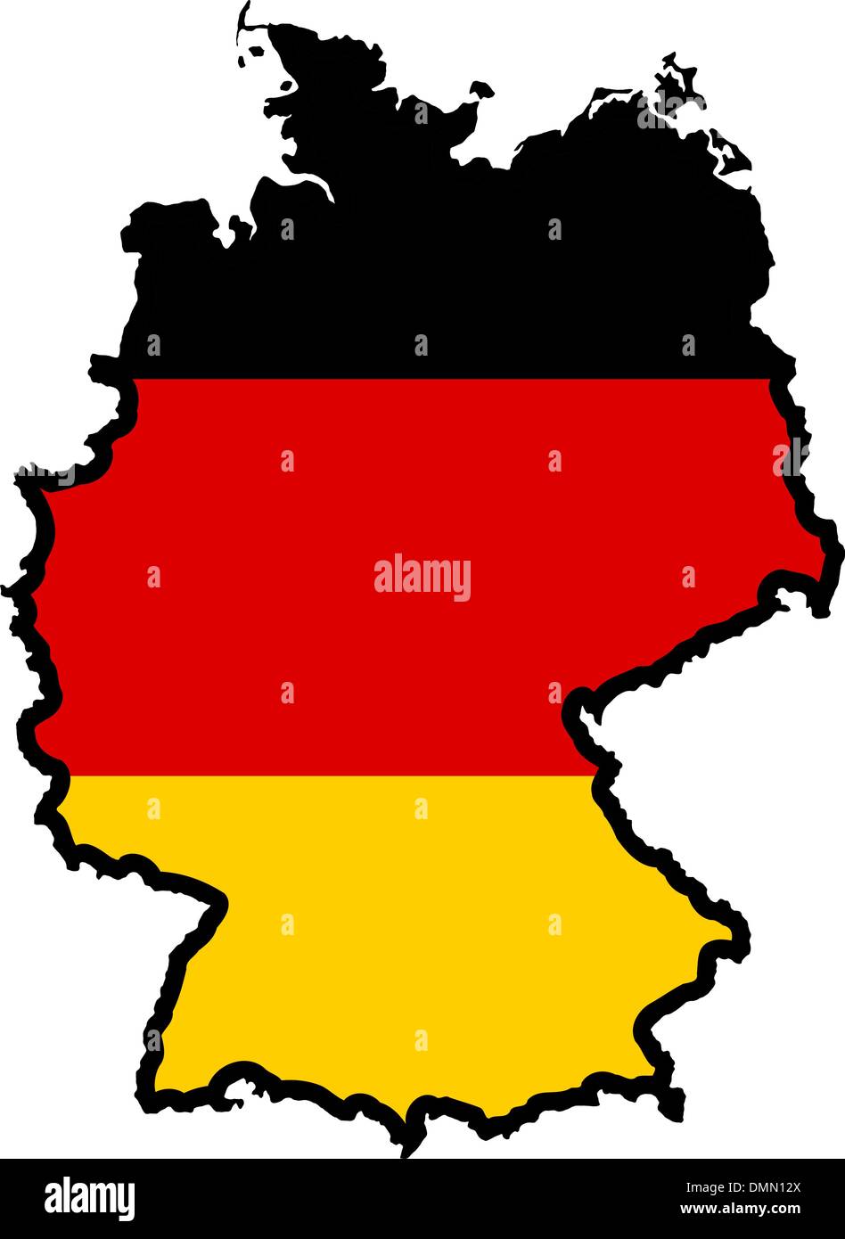 Map in colours of Germany Stock Vector