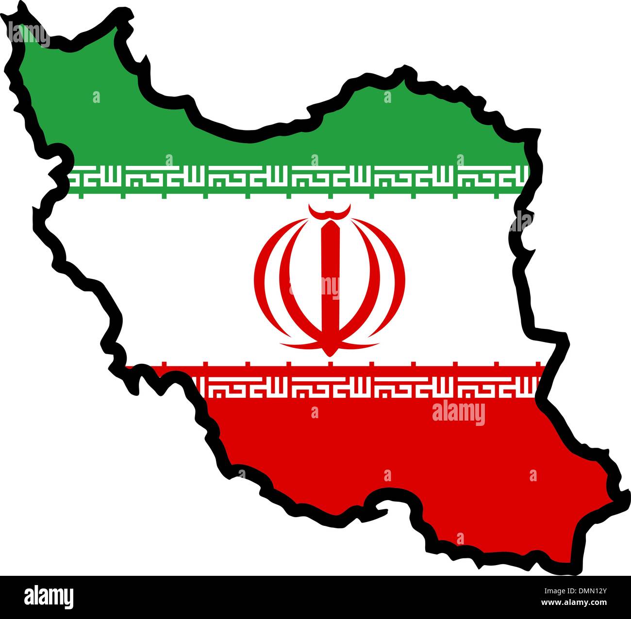 Map in colours of Iran Stock Vector
