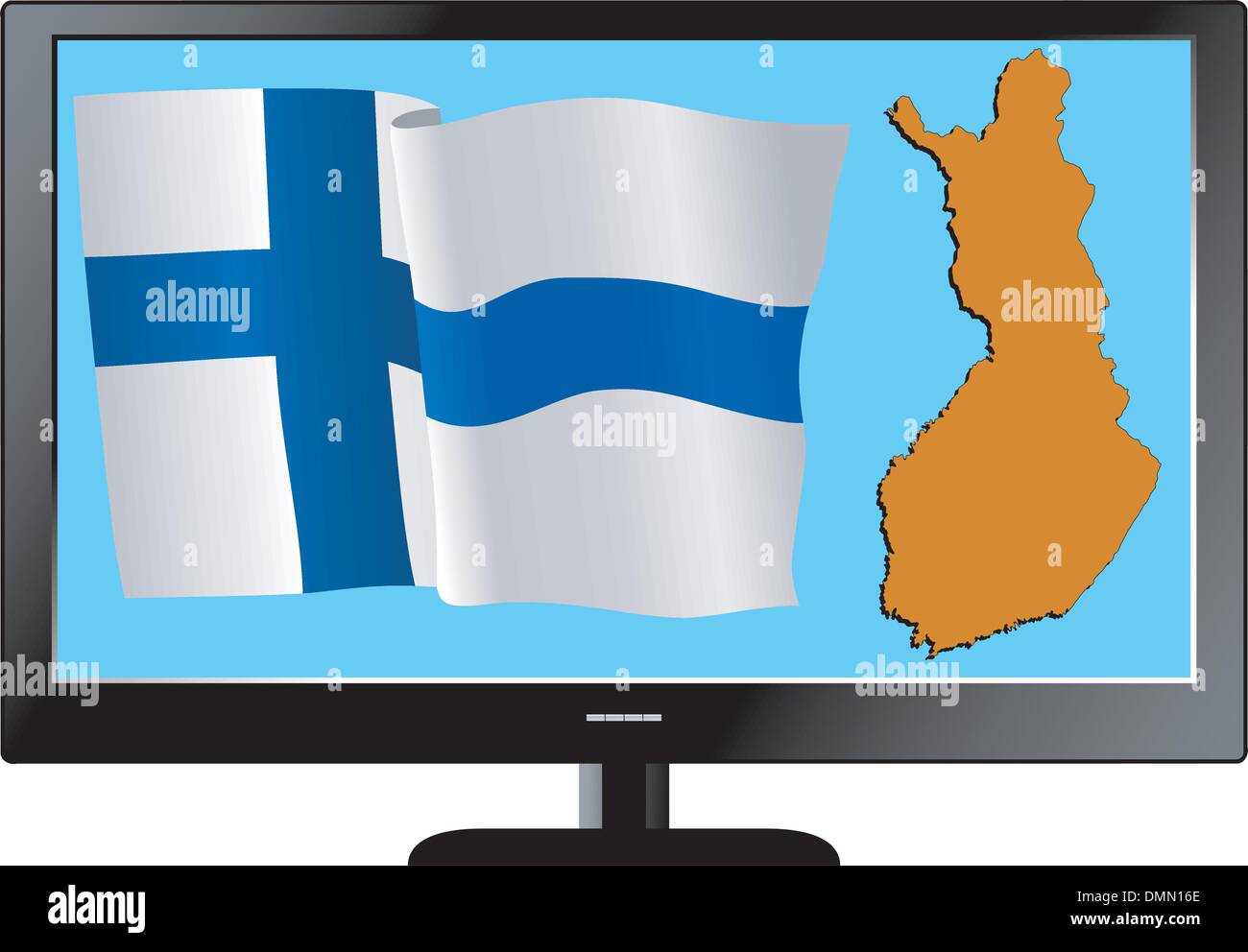 TV series with map and flag Stock Vector