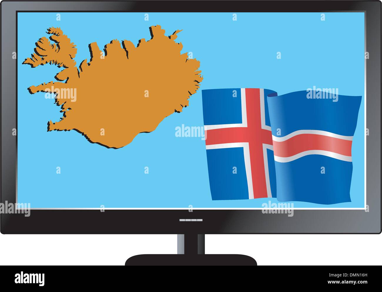 TV series with map and flag Stock Vector