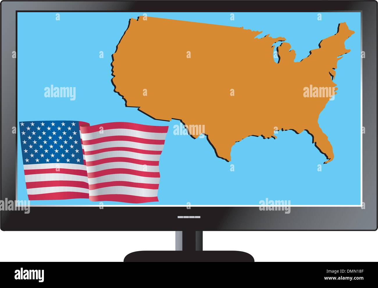 TV series with map and flag Stock Vector