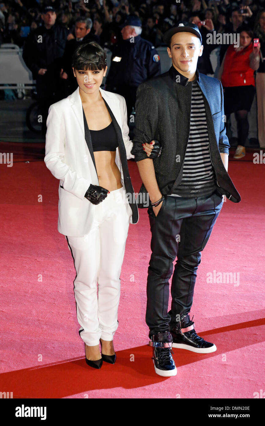 Cannes, France. 18th Dec, 2013. Alizee and Gregoire Lyonnet arrive for the NRJ Music Awards in Cannes. Credit:  dpa picture alliance/Alamy Live News Stock Photo