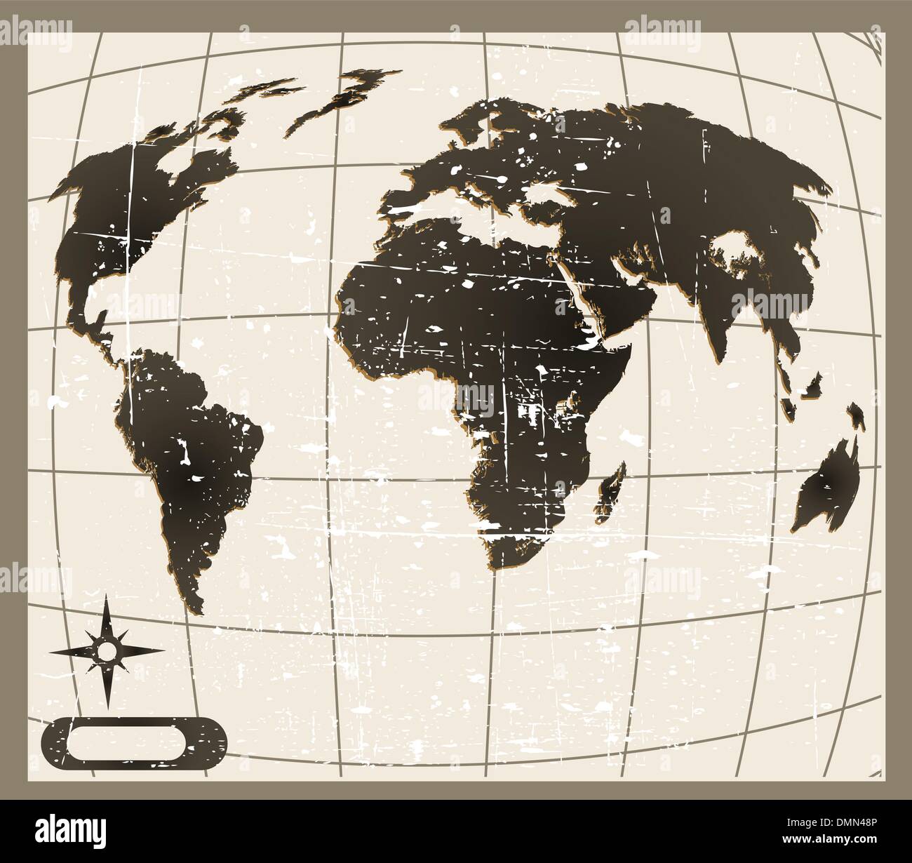the vector old world map Stock Vector