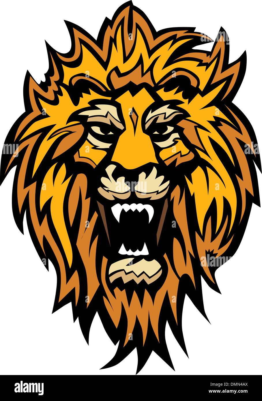 Lion Head Graphic Mascot Illustration Stock Vector