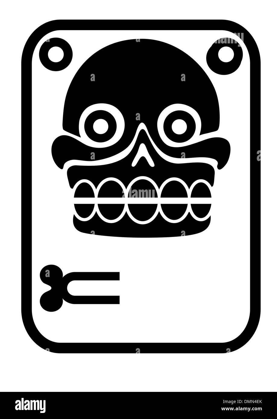 Aztec stamp with skull Stock Vector