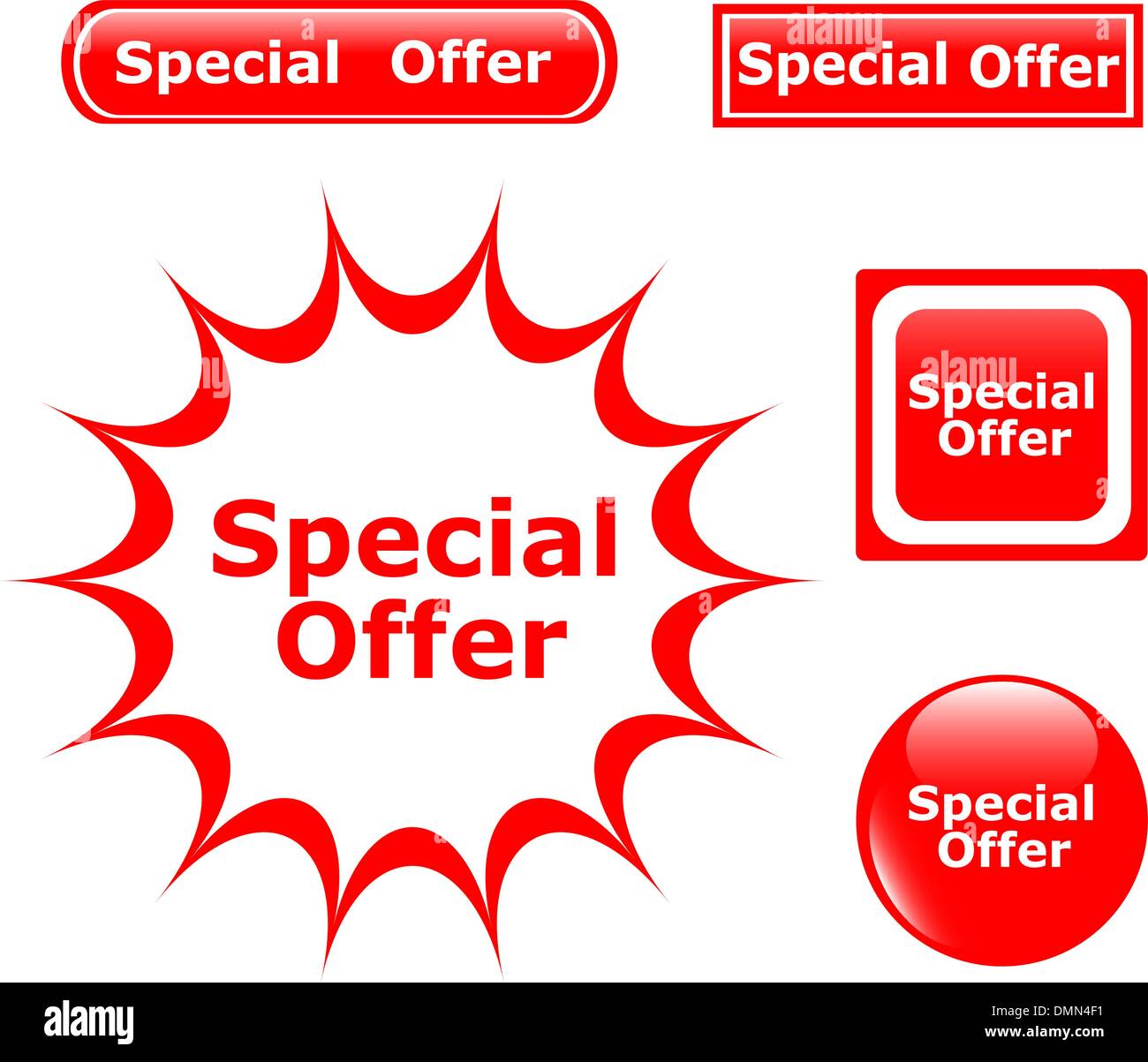 button Special Offer glossy icons Stock Vector