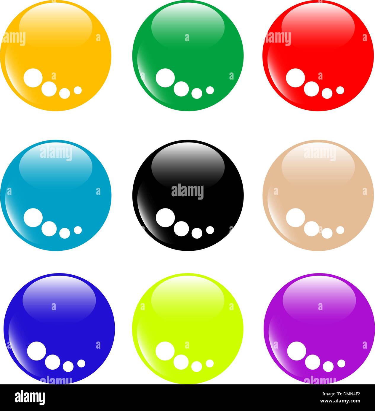 Collection of round glossy internet buttons Stock Vector Image & Art ...