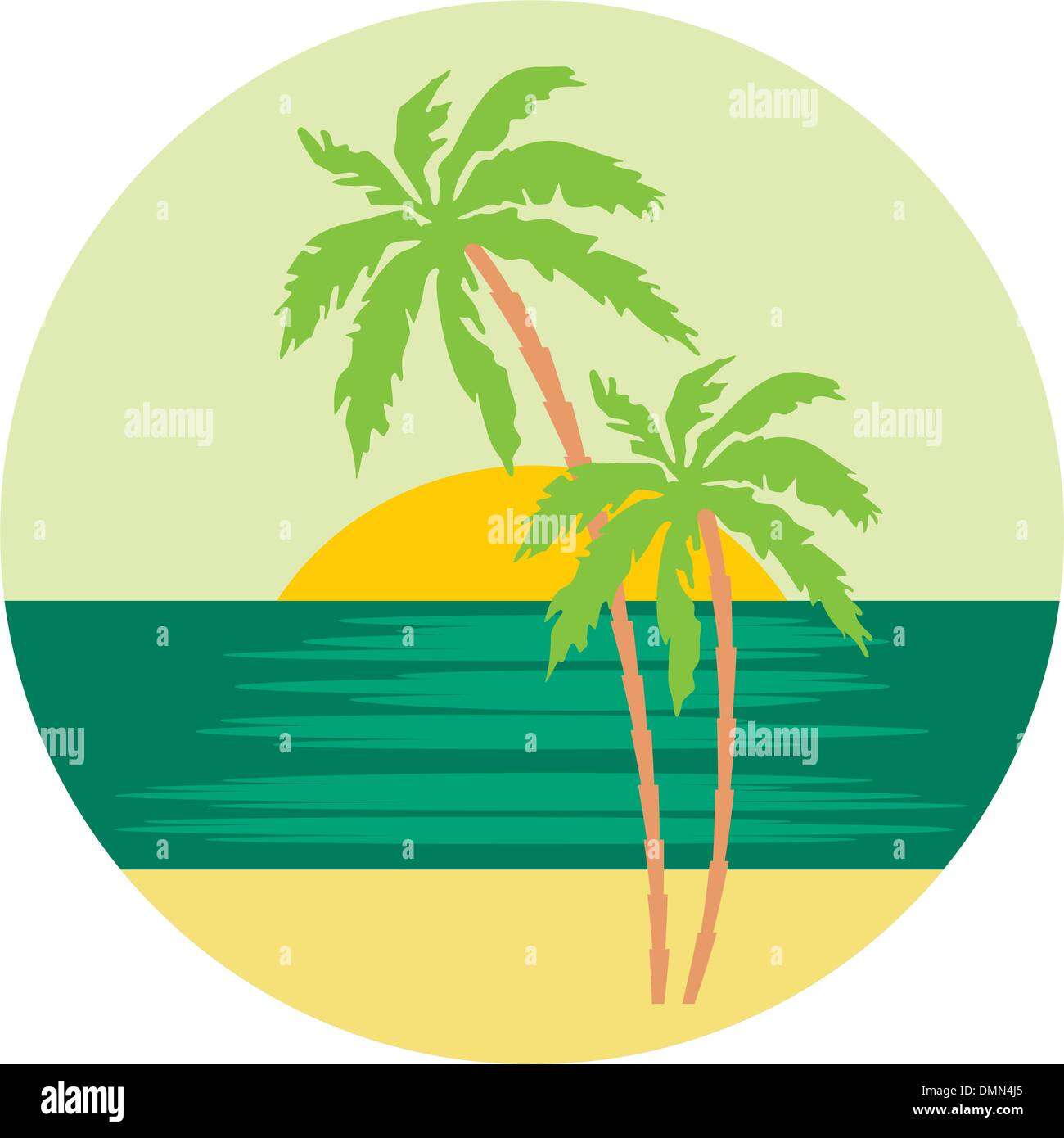 Tropical beach with palm trees Stock Vector Image & Art - Alamy