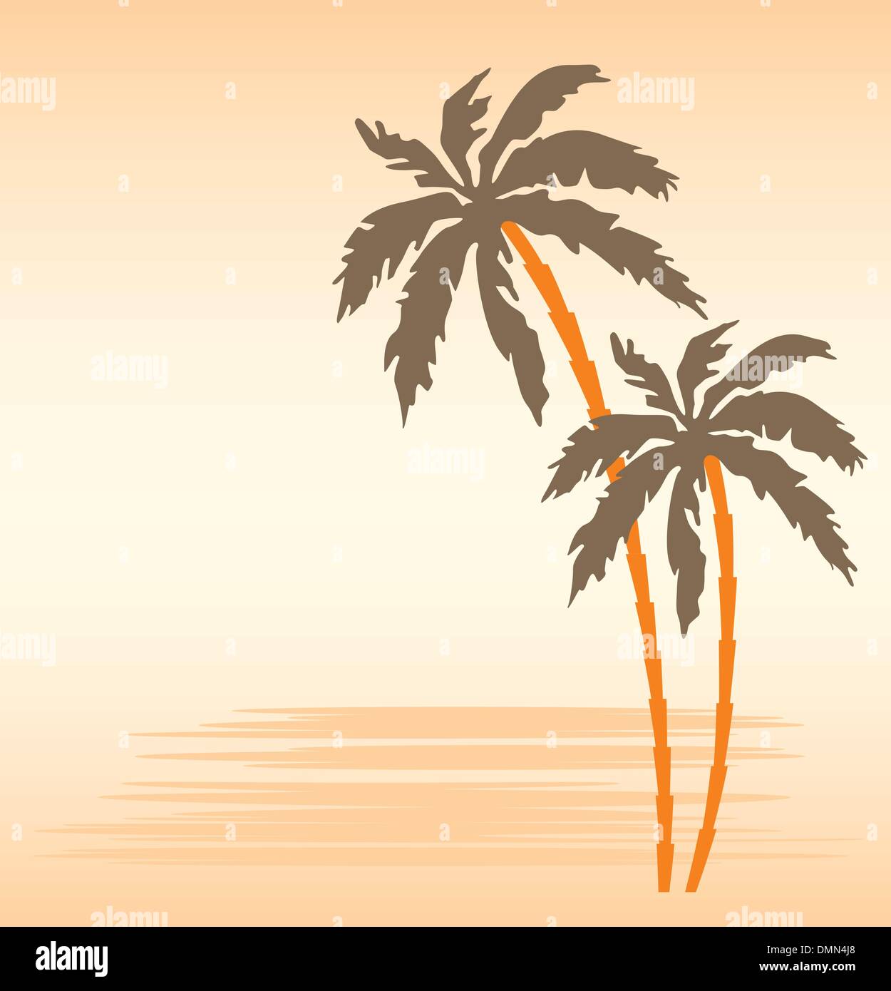 Tropical beach with palm trees Stock Vector Image & Art - Alamy