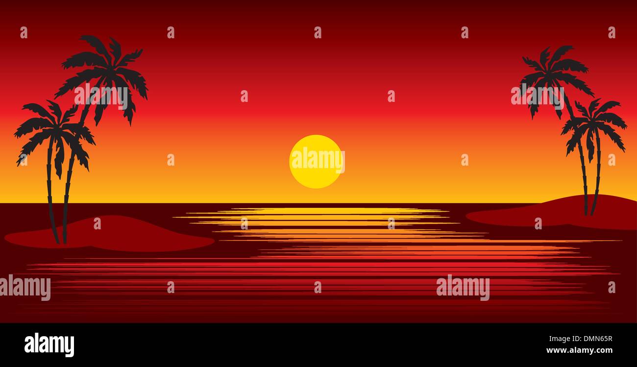 Tropical islands with palm trees Stock Vector Image & Art - Alamy