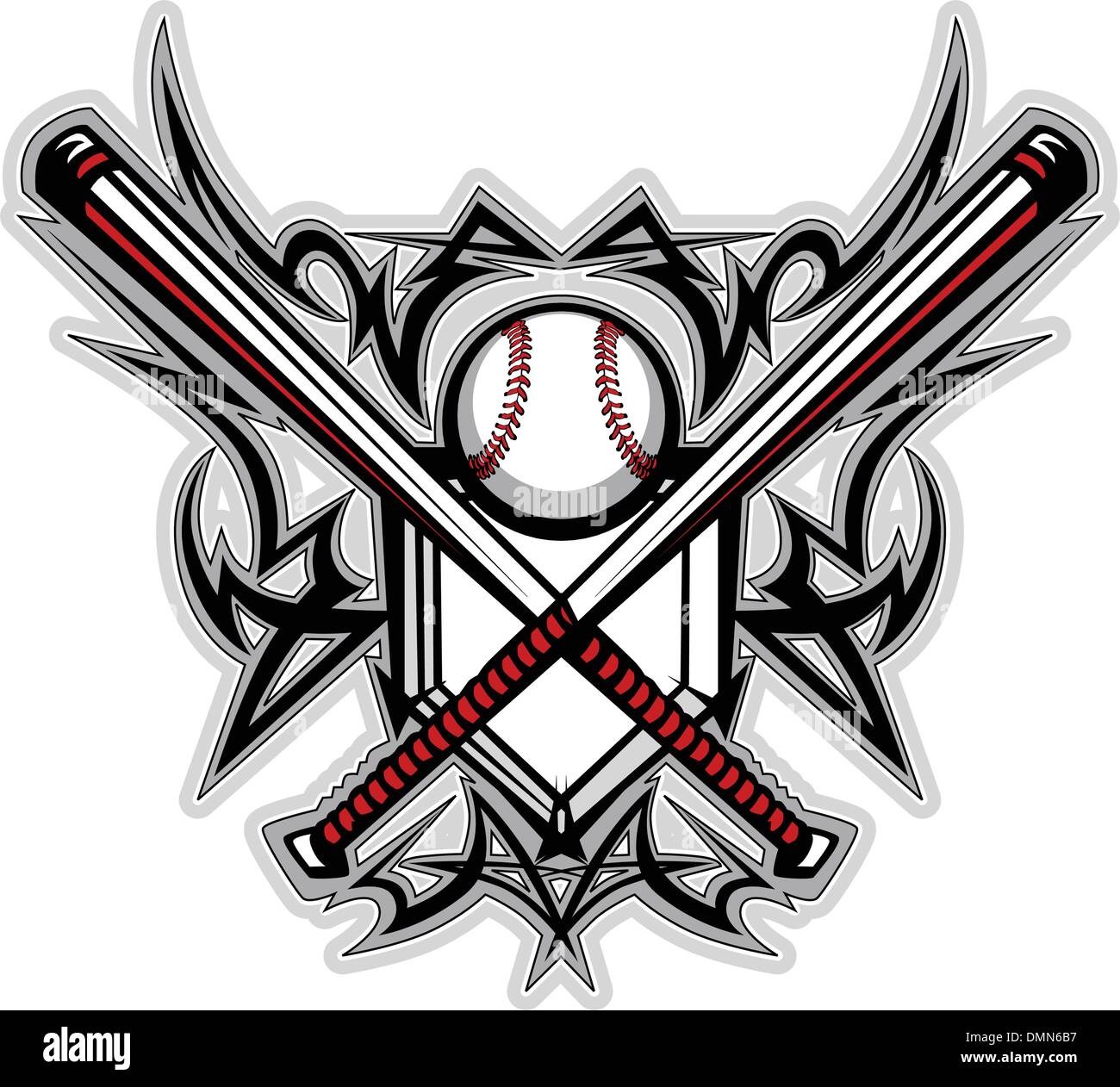 Baseball Softball Bats Tribal Graphic Vector Image Stock Vector