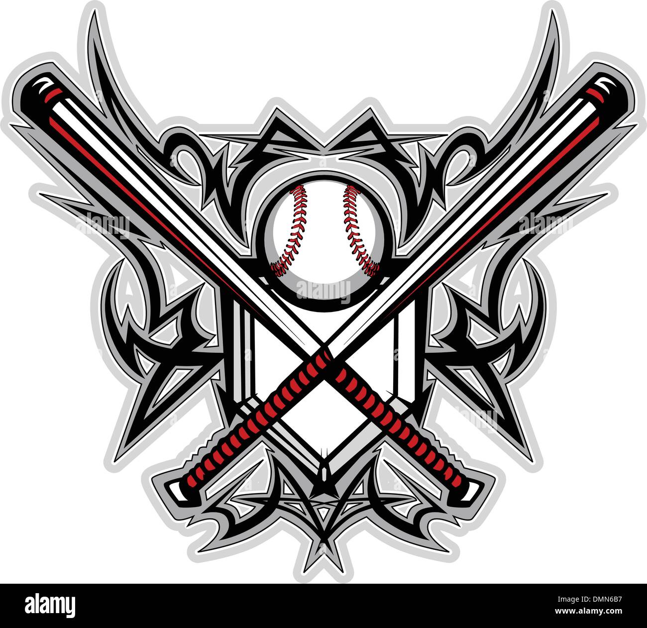 Baseball Softball Bats Tribal Graphic Vector Image Stock Vector Image