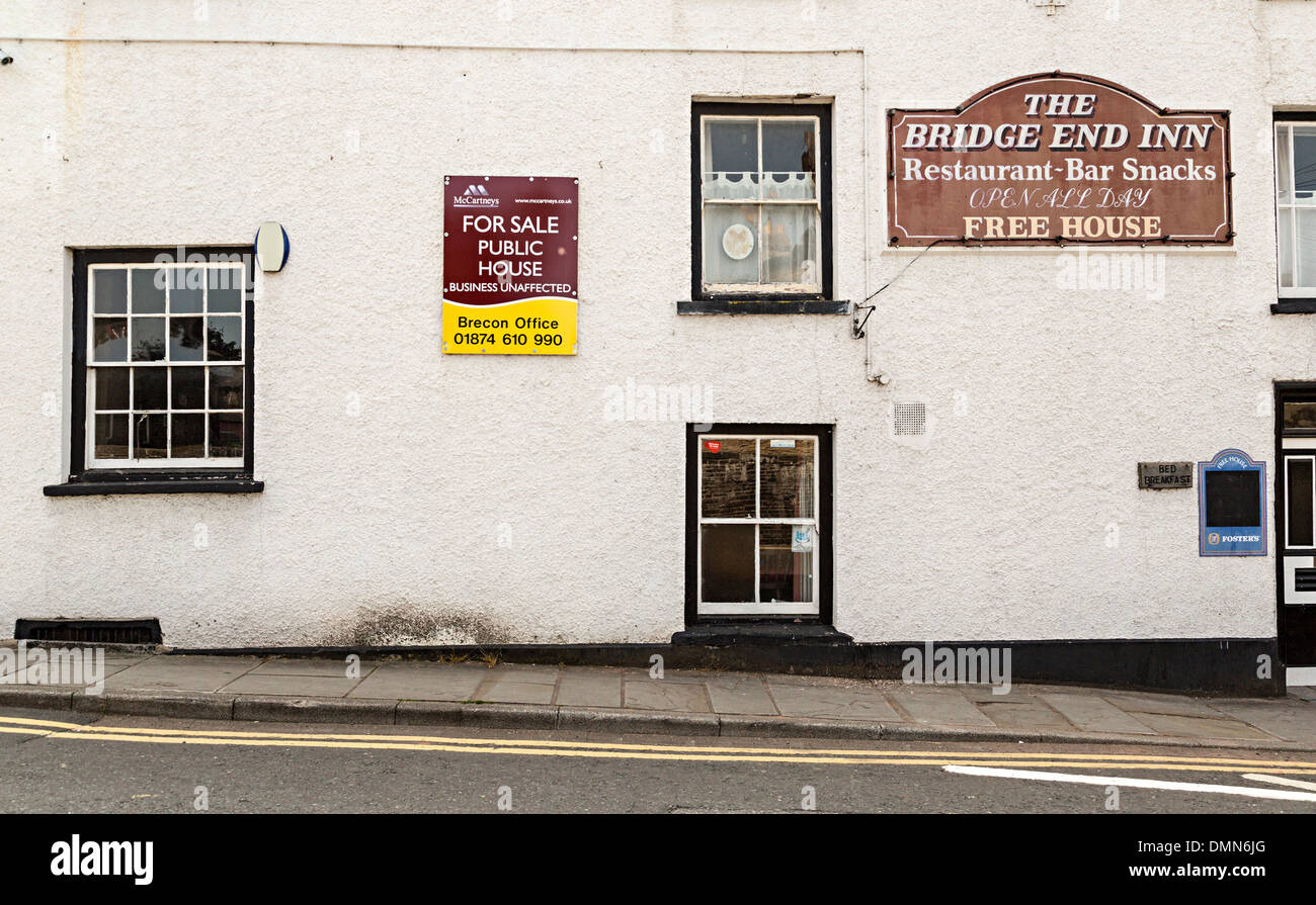 Rural public house for sale, Talgarth, Wales, UK Stock Photo