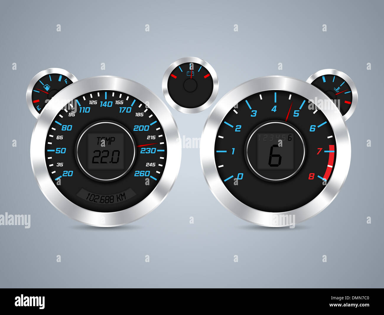 Cool new dashboard design with shiny metallic elements Stock Photo Alamy