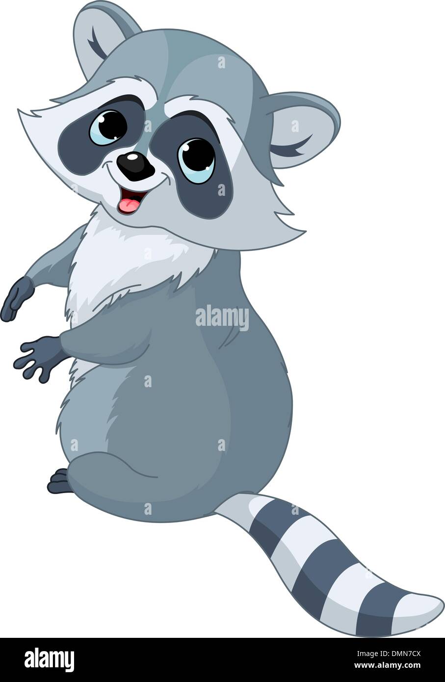 Cute cartoon raccoon Stock Vector
