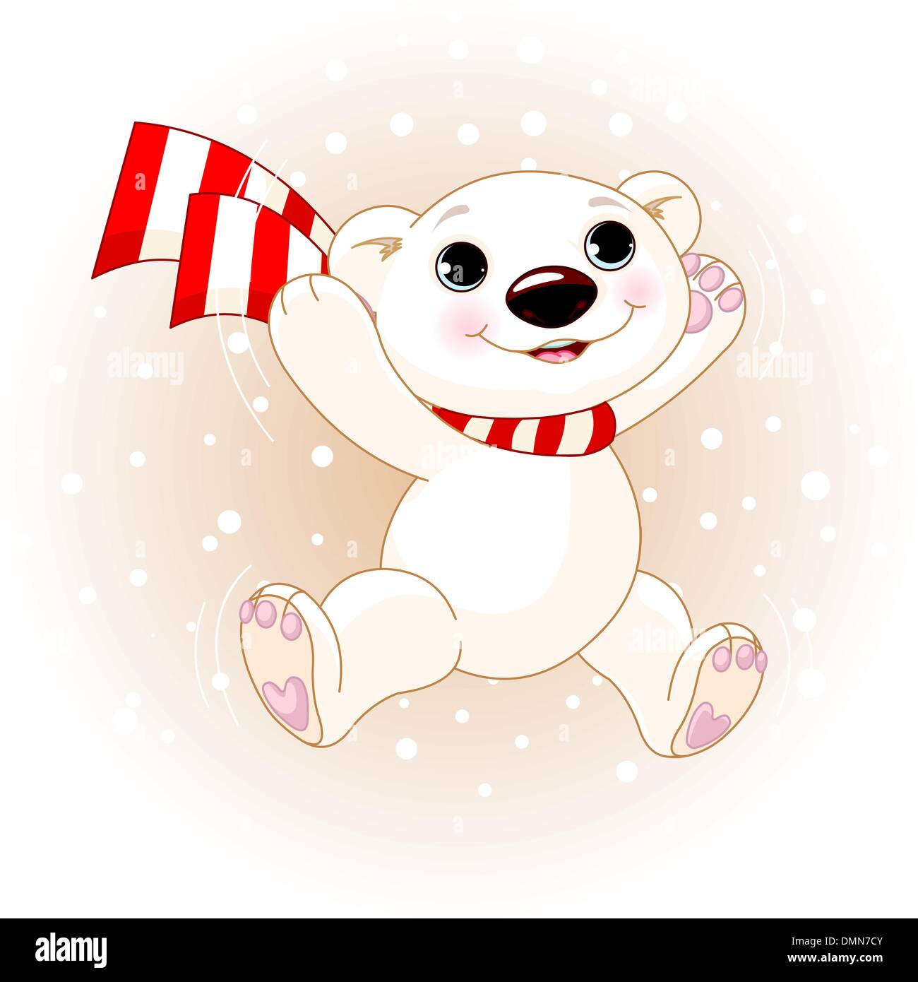 Cute Polar Bear jumping Stock Vector