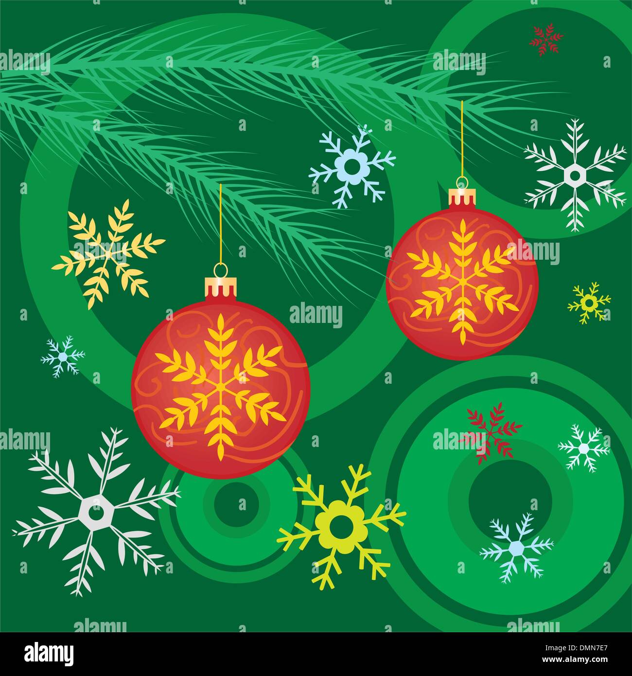 Christmas tree with balls. Stock Vector