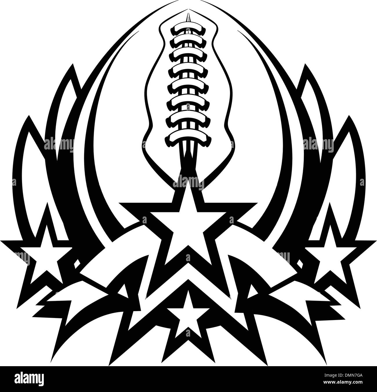 Football Vector Graphic Template with Stars Stock Vector