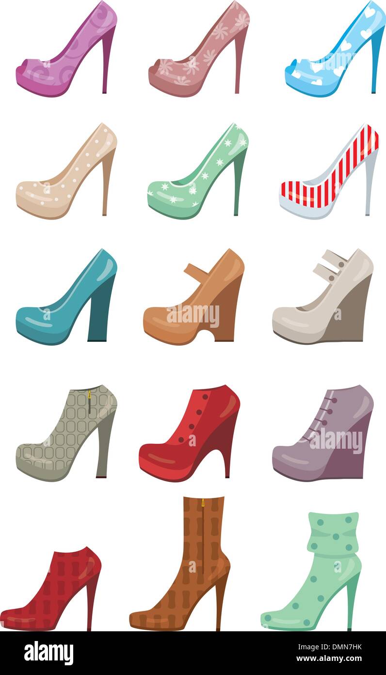 Female shoes set Stock Vector Image & Art - Alamy