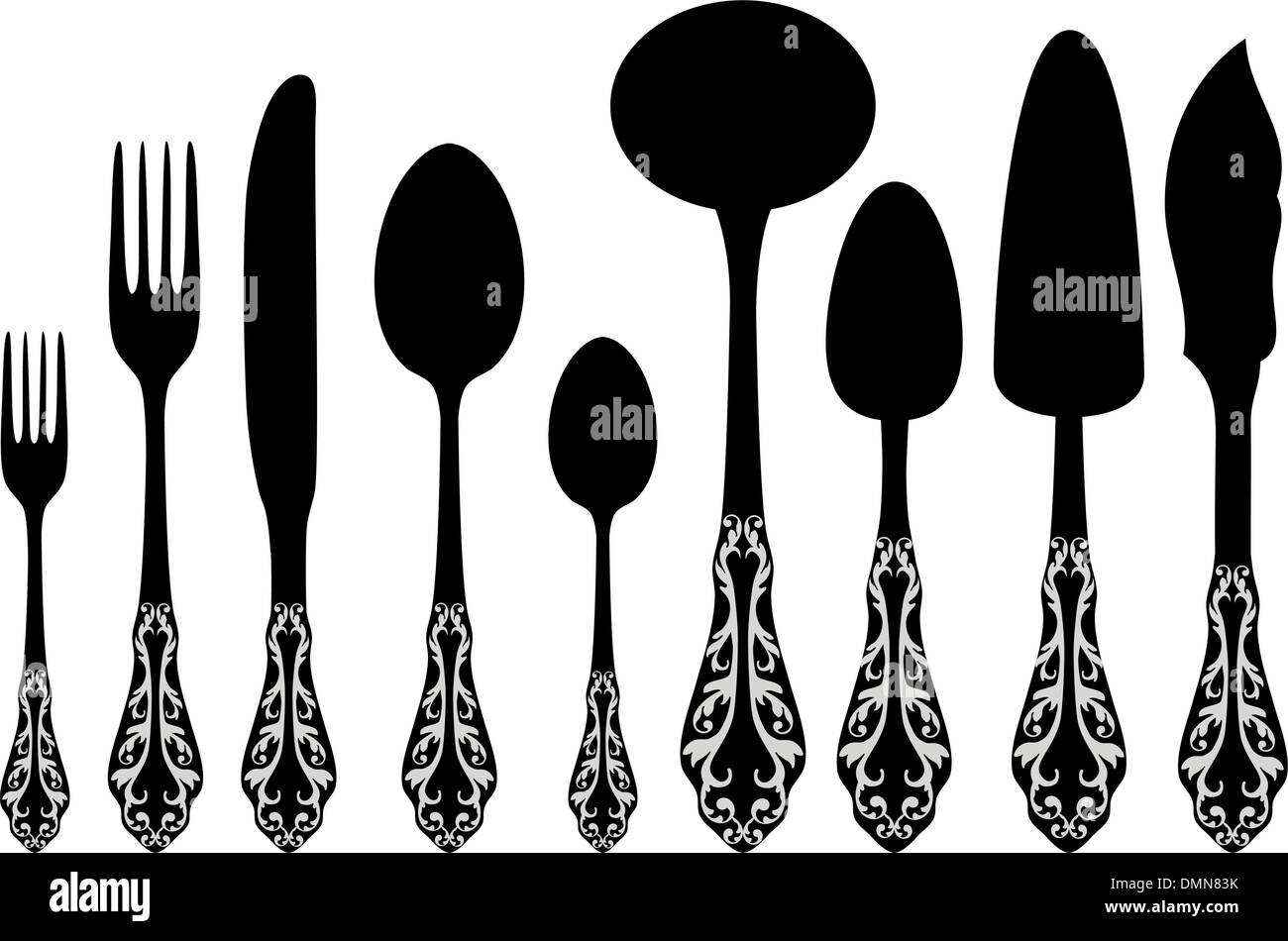Antique cutlery drawing hires stock photography and images Alamy