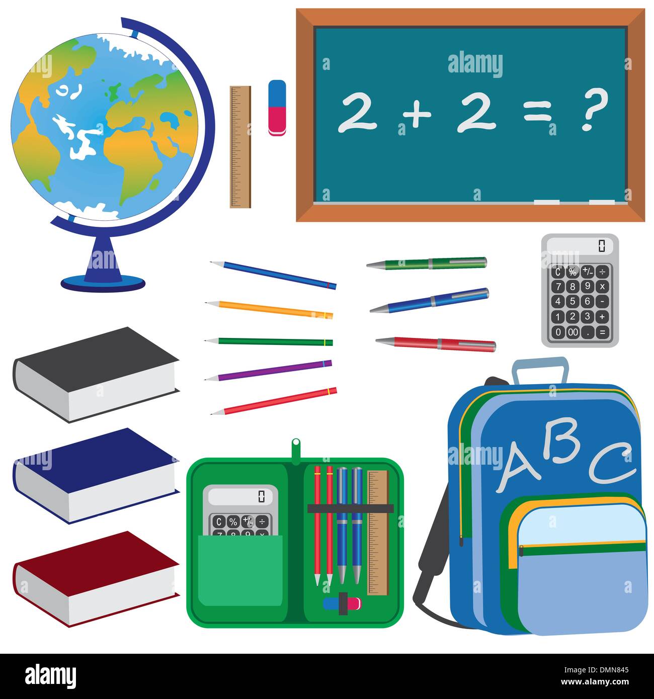 Set of objects for education in school Stock Vector Image & Art Alamy