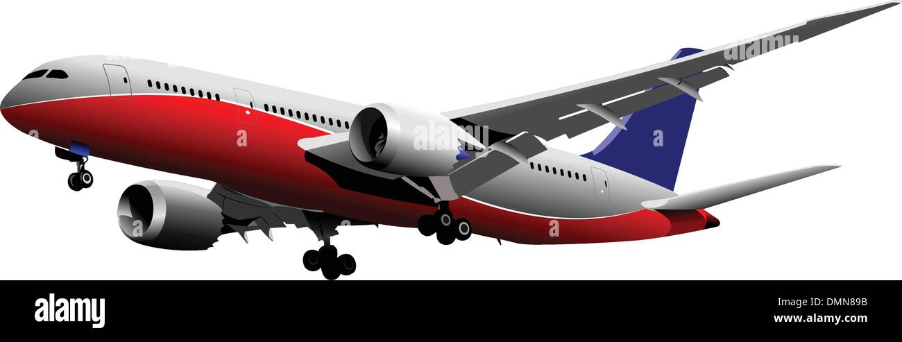 Passenger  Airplane on the air. Vector illustration Stock Vector