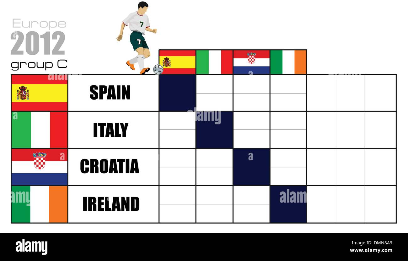 Soccer (football) Europe championship 2012. Table C Stock Vector Image