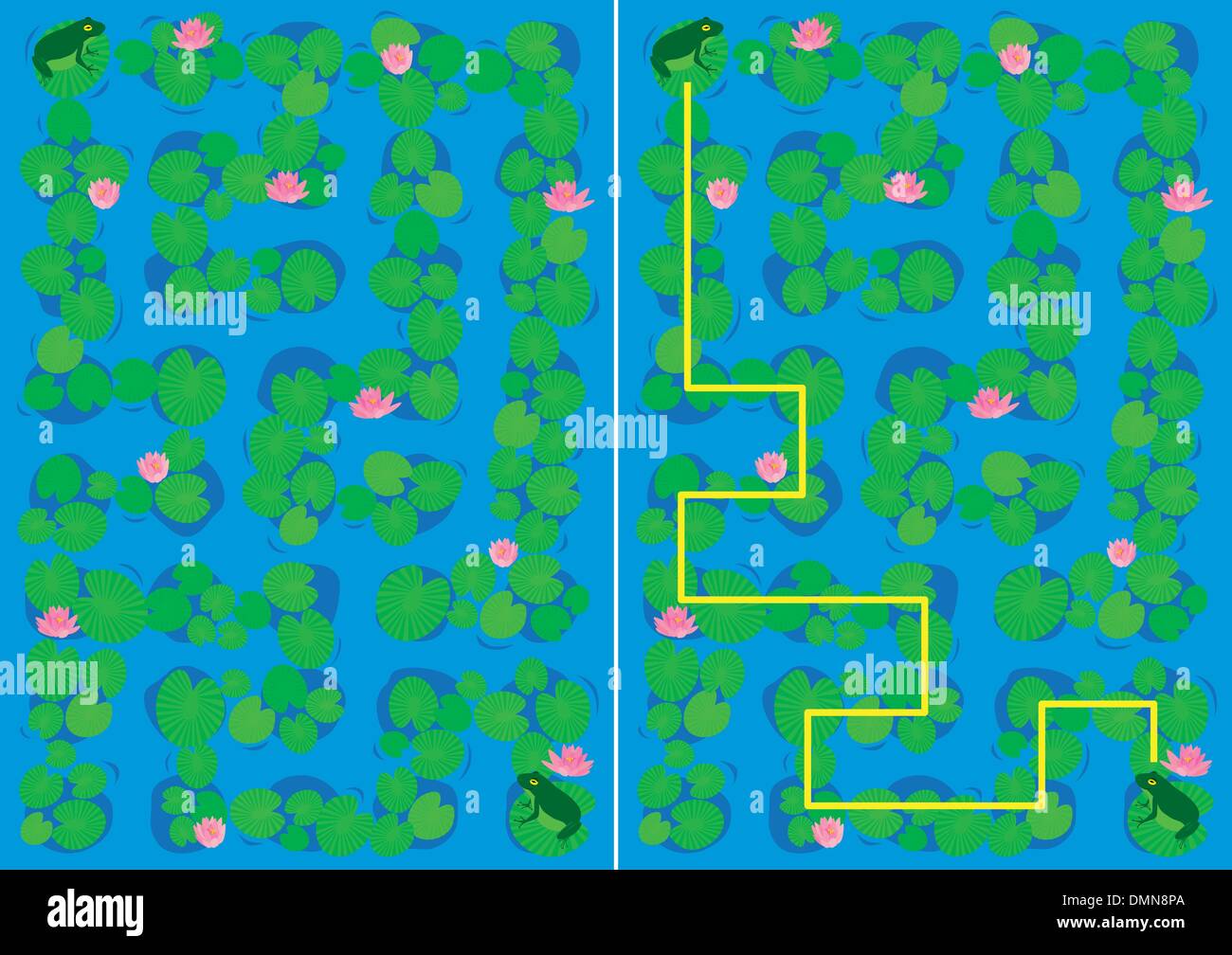 Cartoon illustration education maze labyrinth Stock Vector Images - Alamy
