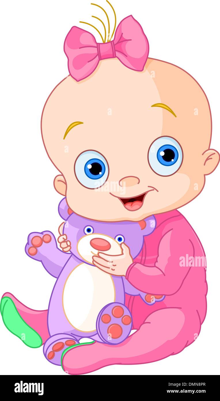 Baby girl cartoon hi-res stock photography and images - Alamy