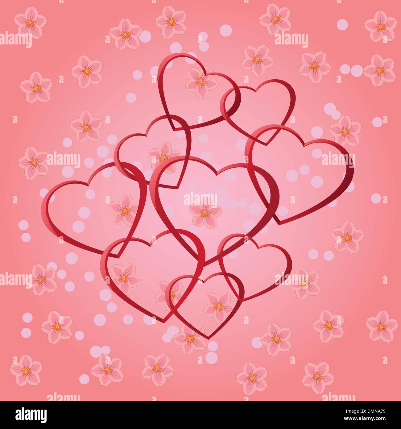 Background with red hearts Stock Vector Image & Art - Alamy