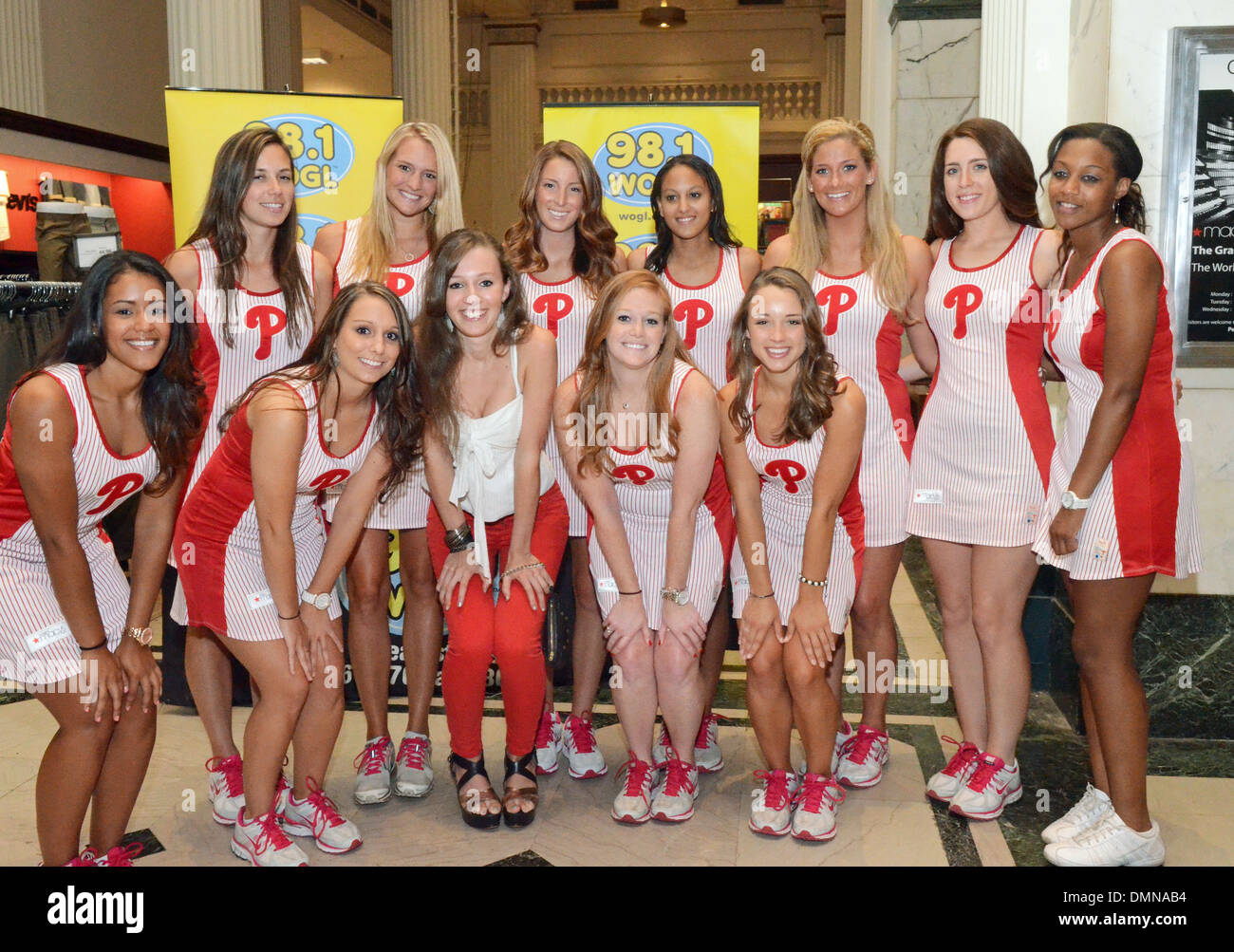 Phillies Ballgirls reveal new uniform at Macy's Center City Philadelphia,  USA - 03.08.12 Stock Photo - Alamy